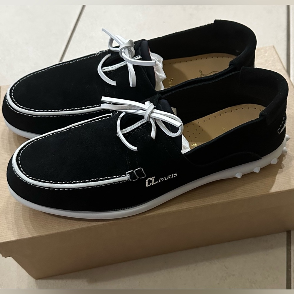 NIB Christian Louboutin 45 Black Geromoc Flat